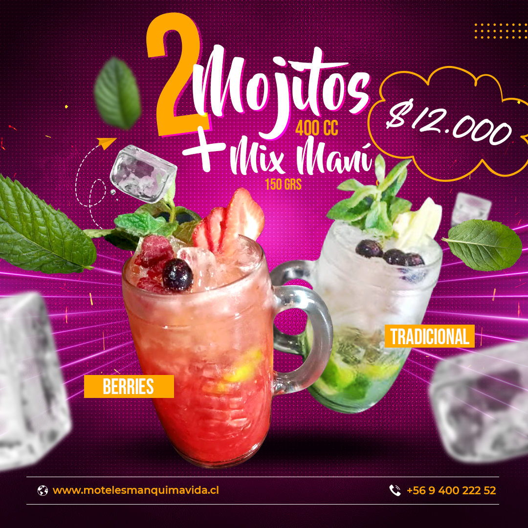 Ron Bacardi, Syrup de Menta Jenjibre, Menta, Lima y Hielo Incluye : Mix Mani $12.000
